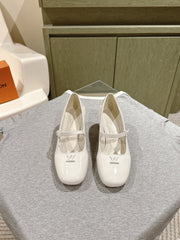 SWING HIGH MARY JANE 55 MM IN WHITE PATENT CALFSKIN