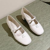 SWING HIGH MARY JANE 55 MM IN WHITE PATENT CALFSKIN