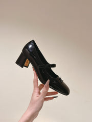 SWING HIGH MARY JANE 55 MM IN BLACK PATENT CALFSKIN
