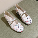 SWING HIGH MARY JANE 55 MM IN WHITE MONOGRAM CALFSKIN