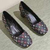 SWING HIGH PUMP 55 MM IN BLACK MONOGRAM CALFSKIN