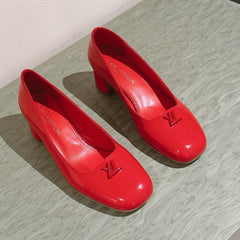 SWING HIGH PUMP 55 MM IN CRIMSON RED PATENT CALFSKIN