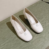 SWING HIGH PUMP 55 MM IN WHITE PATENT CALFSKIN
