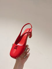 SWING SLINGBACK PUMP 55 MM IN CRIMSON RED CALFSKIN
