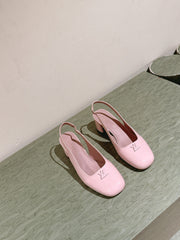 SWING SLINGBACK PUMP 55 MM IN PEACH PINK CALFSKIN