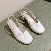 SWING SLINGBACK PUMP 55 MM IN WHITE PATENT CALFSKIN