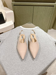 ALAIA SLINGBACK 25S IN LIGHT BEIGE PATENT LEATHER