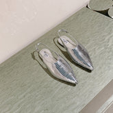 ALAIA SLINGBACK 25S IN SILVER PATENT LEATHER