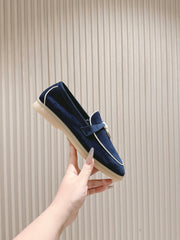 LP LOAFERS 25S IN MIDNIGHT BLUE SUEDE WITH SILVER HARDWARE