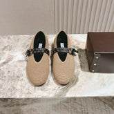 ALAIA MARY JANE 25S IN BEIGE RAFFIA AND BLACK LAMBSKIN WITH SILVER HARDWARE