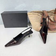 SL CARINE SLINGBACKS PUMP 60 WINE CALFSKIN