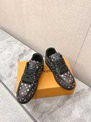 TRAINER SNEAKER IN BLACK MIX COLORFUL CALFSKIN