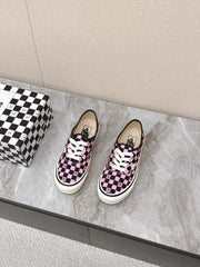 VALENTINO 25S GARAVANI X VANS SNEAKERS IN PINK MIX BLACK CANVAS