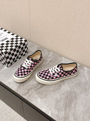 VALENTINO 25S GARAVANI X VANS SNEAKERS IN PINK MIX BLACK CANVAS