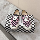 VALENTINO 25S GARAVANI X VANS SNEAKERS IN PINK MIX BLACK CANVAS