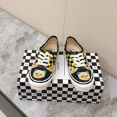 VALENTINO 25S GARAVANI X VANS SNEAKERS IN YELLOW MIX BLACK CANVAS