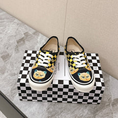 VALENTINO 25S GARAVANI X VANS SNEAKERS IN YELLOW MIX BLACK CANVAS