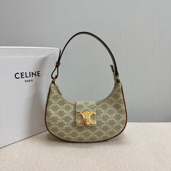 MEDIUM AVA BAG 23 IN BEIGE TRIOMPHE CANVAS GOLD LOGO