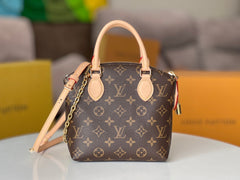LV 25S LOCKIT BB 19 IN BROWN MONOGRAM COATED CANVAS GOLD HARDWARE