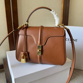 CLASSIQUE BAG 23 IN NUTMEG BROWN CALFSKIN GOLD HARDWARE