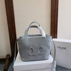 MINI CABAS ANAIS CUIR TRIOMPHE 20 IN BLUE GREY GRAINED CALFSKIN