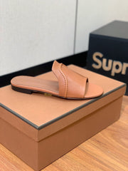 LP HIGHT TOP FLAT SLIPPERS TAWNY CALFSKIN