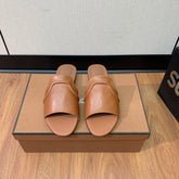 LP HIGHT TOP FLAT SLIPPERS TAWNY CALFSKIN