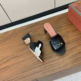 HIGH HEEL IN BLACK LAMBSKIN OSTRICH SKIN