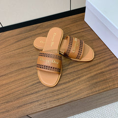 DWAY CIDER BROWN CALFSKIN AND GOLD LOGO