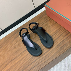 FLIP FLOPS SANDAL IN BLACK CALFSKIN