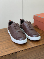 LP SNEAKERS IN AUBURN BROWN CALFSKIN WHITE SOLE