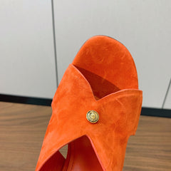 HIGH HEELS 85 MM IN ORANGE SUEDE
