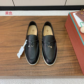 LP LOAFERS 25S IN BLACK LAMBSKIN WITH SILVER HARDWARE