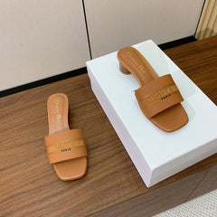 DIOR 25S HIGH-HEEL SANDALS 40 MM IN LIGHT BROWN CALFSKIN