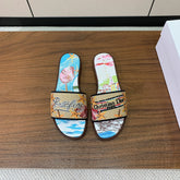 DIOR 25S DWAY SLIDE IN MULTICOLOR CALFSKIN AND FABRIC STYLE 2