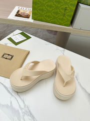 THONG PLATFORM 5 CM IN BEIGE CREAM IMPORTED TPU
