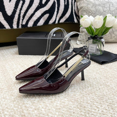 SL BLAKE SLINGBACK PUMPS MULBERRY CALFSKIN