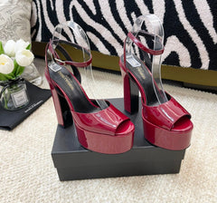 SL JODIE PLATFORM SANDALS RED POLISHED CALFSKIN