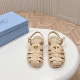 PRA RUBBER FISHERMAN SANDALS BEIGE LAMBSKIN