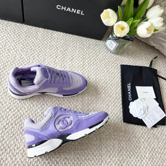 CC SNEAKER IN IRIS PURPLE WOOL TWEED AND SUEDE