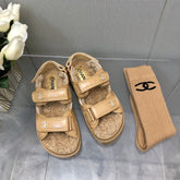 DAD SANDAL YELLOW CREAM LAMBSKIN