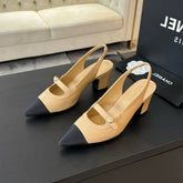 Double C WOMEN'S Slingback SPIRIT TOE Tan brown Lambskin