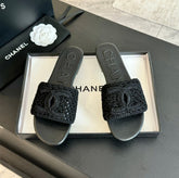 Slippers Black Lambskin