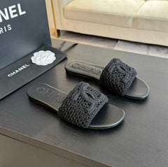 Slippers Black Lambskin
