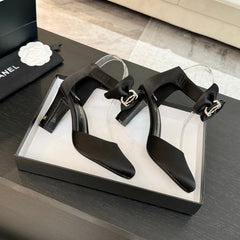 HIGH MARRY JANE IN BLACK SATIN