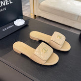 FLAT MULE IN TUSCAN BEIGE LAMBSKIN