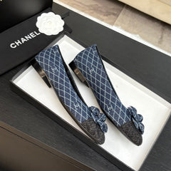 CAMELLIA BALLERINAS BLUE DENIM