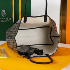 SAINT LOUIS PM 34 IN BLACK GOYARDINE CANVAS AND CALFSKIN