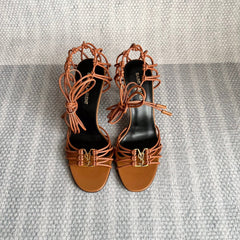 BABYLONE SANDALS 90 IN TAN LAMBSKIN
