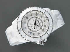 J12 Automatic White Ceramic Diamond Numerals White Dial